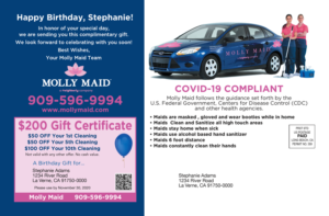 brithday direct mail advertising piece